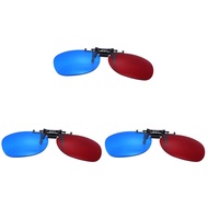 Milisten Red Blue 3D Clip on Glasses Frame 3pcs Cyan Anaglyph 3D Glasses Myopia Special Stereo Clip 