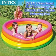 LODER INTEX 4 Sizes Sunset Glow Three Rings Soft Inflatable Floor Portable Swimming Pool Kolam Air M