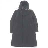 เสื้อโค้ทยาวมีฮู้ดทำจากผ้าขนสัตว์ ยี่ห้อ MIHARA YASUHIRO สภาพเยี่ยม สีเทาเข้ม ไซส์ 48 ของแท้ ผลิตในญ