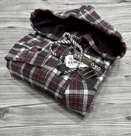 KEMEJA FLANEL HOODIE KUPLUK PRIA LENGAN PANJANG MOTIF KOTAK-KOTAK PREMIUM GAYA FORMAL CASUAL