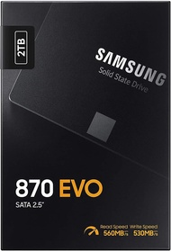 Samsung อิเล็กทรอนิกส์870 EVO 2TB 2.5นิ้ว SATA III SSD ภายใน (MZ-77E2T0B /Am)