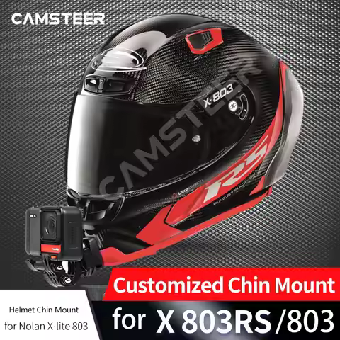 for Nolan X-lite X803rs Helmet Custom Aluminium Chin Mount for GoPro Hero12 11 10 DJI Action 5pro 4 