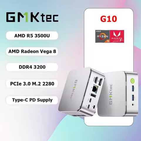 GMKtec G10 AMD Mini PC Computer AMD R5 3500U Customization Desktop Host Computer 16GB DDR4 512GB SSD