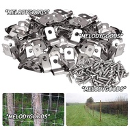 MELODG 100pcs Fence Clamp Aluminum Alloy Cattle Panel Chain Link Fence Ties Metal Fence