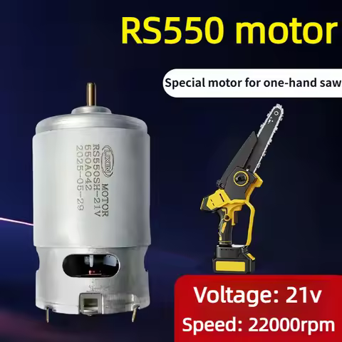 550 DC Motor 21V for Mini Chainsaw - Brushed Motor for Electric Hand Saw Power Tool Replacement