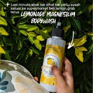 (BEST SELLER) LEMON BODY WASH ORGANIC NATURAL with magnesium oils,collaidal silver,habbatussauda, an