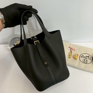 Hermes Picotin菜籃子18 黑金G刻 全新全配