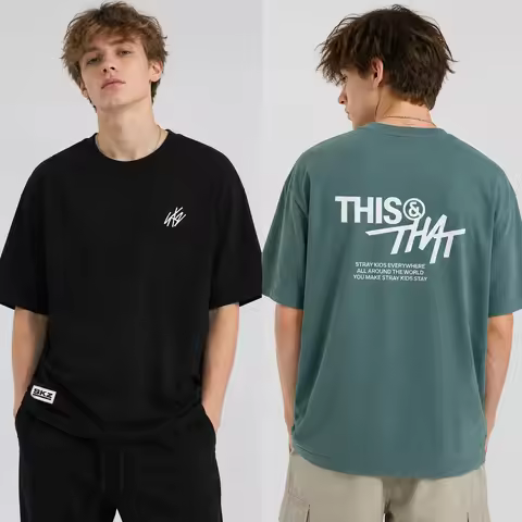 STRAYKIDS RUN IT Merch Summer Tee Classic THIS&THAT Print O-Neck Unisex Sporty Casual Quick-Dry 2026