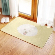 Bichon Frise Bichon Frise Bichon Frise Bedroom Foot Mat Double-Layer Floor Mat Bathroom Short-Fleece