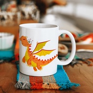 Cute custom dragon fly orange mug