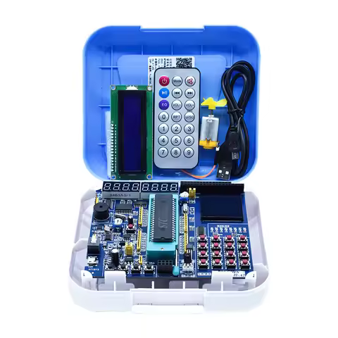 STC89C52 51 Microcontroller Development Board Kit: Ultrasonic Radar + Oscillating Fan for Students