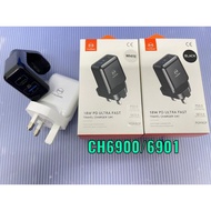 Fast Charging MCDODO CH6900 ADAPTER CHARGER support PD QC3.0 18w 18watt