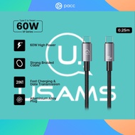 USAMS SF Series Fast Charging Data Cable Type C to Type C 60W Cable - 0.25m