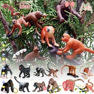 LIKE 6PCS Lifelike Monkey Model Gift Early Learning Educational Toys Simulation Gibbon Cubs Science 