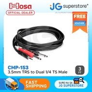Hosa Technology CMP-153 Stereo Mini (3.5mm) Male to 2 Mono 1/4" Male Insert Y-Cable - 3'