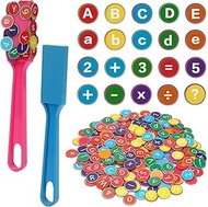 Coopay 234 Pcs Alphabets Numbers Chips and 2 Pcs Magnetic Wands - Toddler Learning Letters for Spell