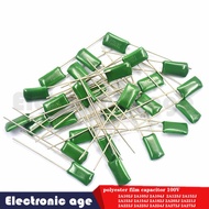 100Pcs polyester film capacitor 100V 2A102J 2A103J 2A104J  2A123J 2A152J 2A153J 2A154J 2A182J 2A203J