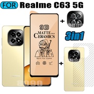 3 IN 1 Realme C63 Tempered Glass Matte Gaming Screen Protector for Realme C61 C60 Ceramic Matte Scre