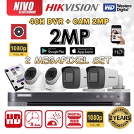 HIKVISION 🌟4-CHANNEL🌟 2.0MP CCTV Full HD 2MP HIK 1080P DVR+Camera Package P2P CCTV CAMERA PACKAGE