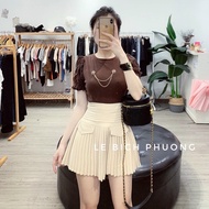 Luxury pleated pocket skirt with inner lining CV8808-B2TH - NhiNhi Shop