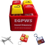 Pilot and Crew Alert Keychain EGPWS Warning Sound Simulator, Airplane Emergency Alert Keychains, LED