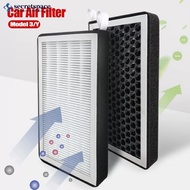 SECRETSPACE 2Pcs HEPA Activated Carbon Car Air Filter Air Conditioner Filter Element Replacement For Tesla Model 3 Model Y 2023 D7L5