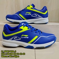 Sepatu Tennis Pria Lining Vol 2 / Sepatu Olahraga Badminton Futsal Lari Basket Voli Gym Lari Sol Ber