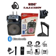 【Ready Stock】 Avcrowns CH-8116 Bluetooth Trolley Speaker 3500W With Wireless Mic