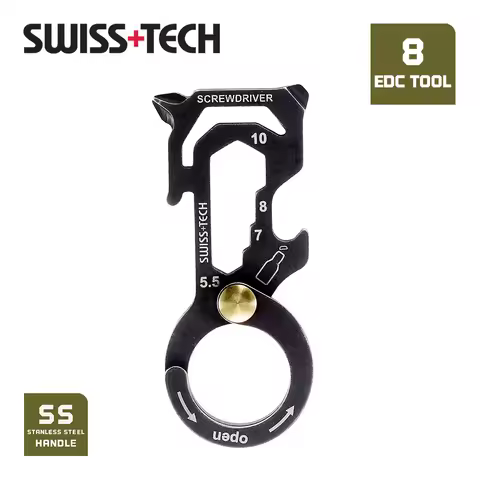 SWISS TECH 8 In 1 Mini Multitool Pocket EDC Card Tool Cutter Outdoor Camping Portable Multifunction 