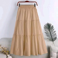 Skintone Maxi Skirt Premium, Garterized waist (Super Flowy)