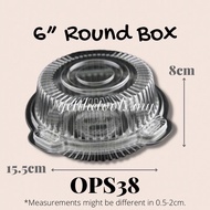 OPS35 OPS38 6" 8" CAKE BOX BOPS ASIATIC CONTAINER 蛋糕盒圆形烘培塑料打包盒高透明西点蛋糕饼干甜点果冻巧克力打包盒 BEKAS KUIH KOTAK K