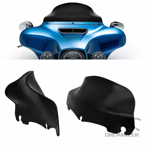 9" Motorcycle Wave Windshield Windscreen Wind Deflector For Harley Electra Glide Street Glide Ultra 