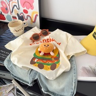 Fast shipping Boys Girls 3D Dachshund Burger Tee Cartoon Puppy Print Summer T-shirt