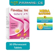 PROMO FLAVETTES EFFERVESCENT GLOW Vitamin C 1000mg + Glutathione + Vitamin E 30s x 2 (TWIN) EXP:11/2