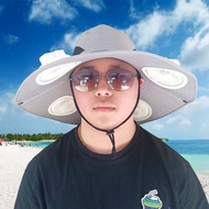 Solar Fan Hat Sun Hat Summer Solar Fan Hat Outdoor Mountaineering+USB Charging Sun Hat Adult Fishing