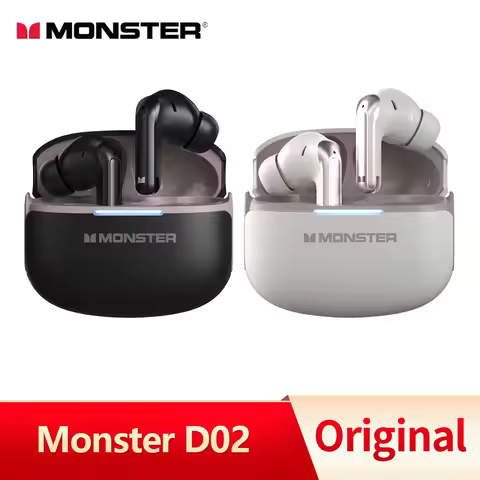 Monster D02 Wireless Bluetooth Earphones Long Battery Life Gaming Headphones Dual Mode HIFI Stereo S