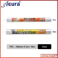 Acura PVC Clear Book Wrapper Roll 340mmX5m / 340mmX10m / Clear Transparent Book Wrapper / Clear Pembalut Buku 透明包书纸卷