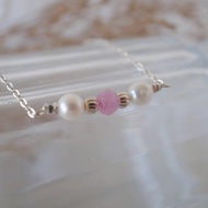 【項鍊】純銀 珍珠項鍊 微笑項鍊 天然石 紫瑪瑙