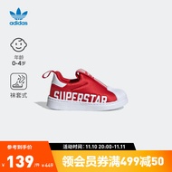 adidas阿迪达斯官方三叶草SUPERSTAR 360男女婴童一脚蹬软底贝壳头学步鞋EG3407 红/白 26.5(155mm)