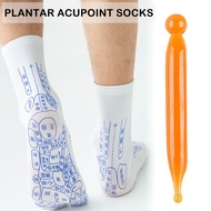 【New Arrival】Acupoint Illustrated Socks Foot Massage Map Pattern With Touchdown Stick Massager