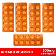 RITEMED Ascorbic Acid Tablets 500mg x 50 tablets (Vitamin C), health supplements, vitamins, personal