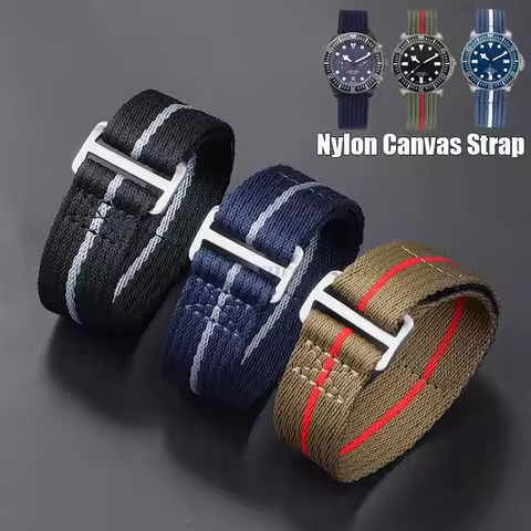 Nylon Watch Strap 20mm 22mm Sports Fabric Wristband For Tudor FXD Bayview Little Red Flower Bluedon 
