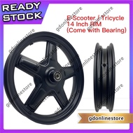 14" Rim E-Bike Rim Front Elektrik Basikal Rim Depan 14x2.50 14x2.125 E-Scooter Rim Ebike Wheel Rim T