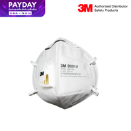 3M™ 9001V หน้ากากป้องกัน ฝุ่น ละออง แบบพับได้ พร้อมวาล์วระบายอากาศ สายคล้องหู, P1 (25 ชิ้น/กล่อง)