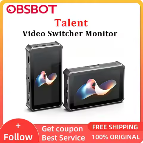 OBSBOT Talent Video Switcher Monitor Encorder Recorder Video Mixer with 7 Video Inputs, Live Streami