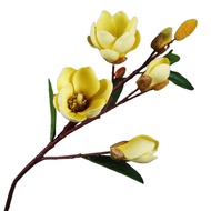 Artificial 5 Heads Magnolia Flower PU Orchid Flower Home Hotel Decoration Realistic Fake Flower