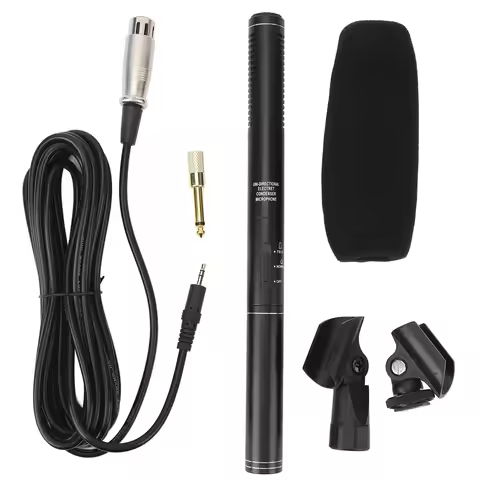 XLR Shotgun Condenser Microphone Professional Cardioid Mini Shotgun Condenser Mic Television News Re