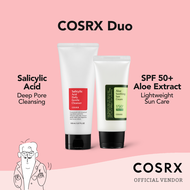 COSRX Bestseller Duo (Salicylic Acid Daily Gentle Cleanser and Aloe Soothing Sun Cream)