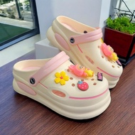 Women's bread sandals with 6cm high sole and free cute sticker, super durable and beautiful, suitabl