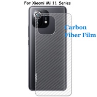 For Xiaomi Mi 11 11T 11X 11i Pro Lite Ultra 3D Transparent Carbon Fiber Rear Back Skin Film Stiker Screen Protector (Not Tempered Glass)